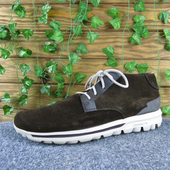 Skechers Men On The Go Choc Sneaker Brown Leather Sz 11 Medium Gently Used 2025 - Picture 1 of 6